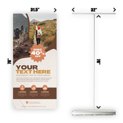 Retractable Banner Stand - P.O.P. Roll Up Banner Display - 78" X 31.5" - Banner Sign - Send Message To Customize