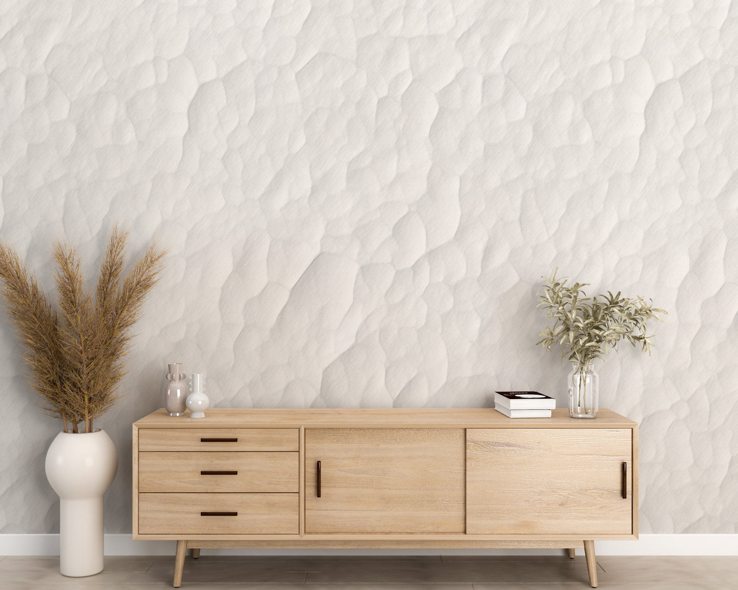 Removable Wallpaper, Minimalist White Pattern - Peel & Stick, Reusable, Self Adhesive, 26" Panels, Easy Install, Seamless