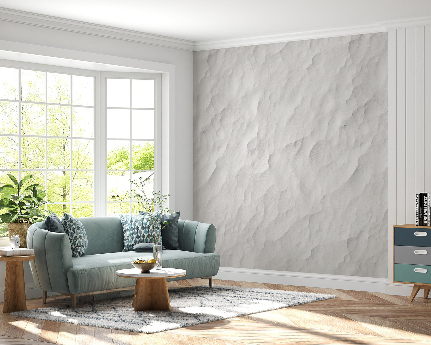 Removable Wallpaper, White Paper Background - Peel & Stick, Reusable, Self Adhesive, 26" Panels, Easy Install, Seamless