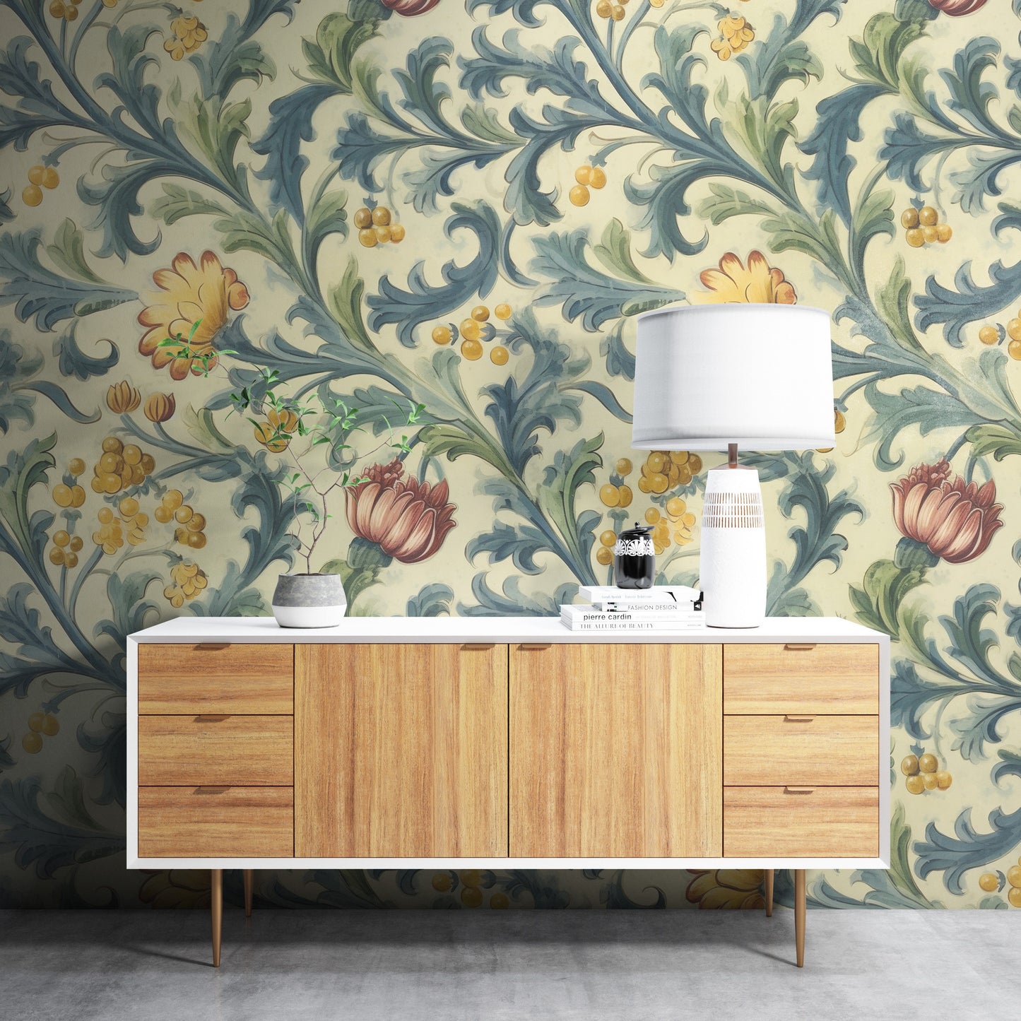 Removable Wallpaper, Beautiful Colorful Floral - Peel & Stick, Reusable, Self Adhesive, 26" Panels, Easy Install, Seamless