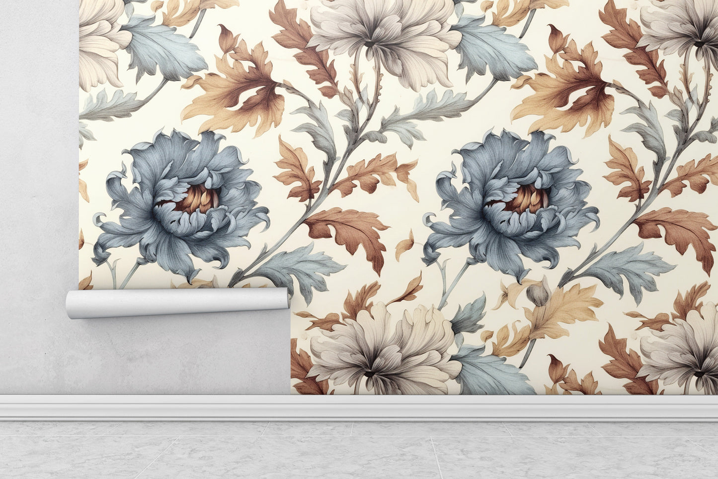 Removable Wallpaper, Colorful Beautiful Floral - Peel & Stick, Reusable, Self Adhesive, 26" Panels, Easy Install, Seamless