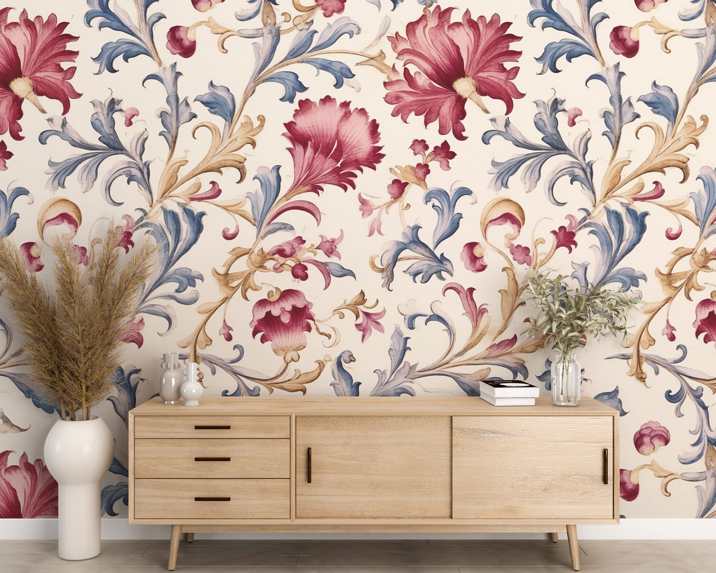 Removable Wallpaper, Cute Floral Colorful - Peel & Stick, Reusable, Self Adhesive, 26" Panels, Easy Install, Seamless