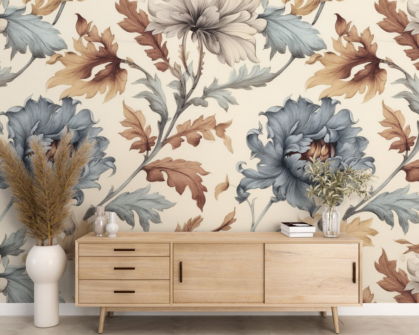 Removable Wallpaper, Colorful Beautiful Floral - Peel & Stick, Reusable, Self Adhesive, 26" Panels, Easy Install, Seamless