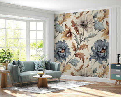 Removable Wallpaper, Colorful Beautiful Floral - Peel & Stick, Reusable, Self Adhesive, 26" Panels, Easy Install, Seamless