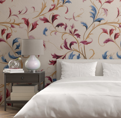 Removable Wallpaper, Floral Cute Colorful - Peel & Stick, Reusable, Self Adhesive, 26" Panels, Easy Install, Seamless