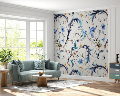 Removable Wallpaper, Floral Colorful - Peel & Stick, Reusable, Self Adhesive, 26" Panels, Easy Install, Seamless