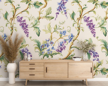 Removable Wallpaper, Colorful Floral - Peel & Stick, Reusable, Self Adhesive, 26" Panels, Easy Install, Seamless