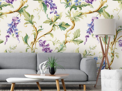 Removable Wallpaper, Colorful Floral - Peel & Stick, Reusable, Self Adhesive, 26" Panels, Easy Install, Seamless