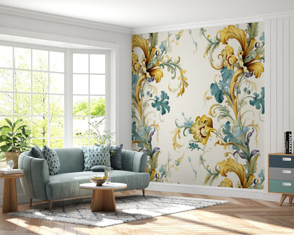 Floral Colorful Design Removable Wallpaper - Peel & Stick, Reusable, Self Adhesive, 26" Panels, Easy Install, Seamless