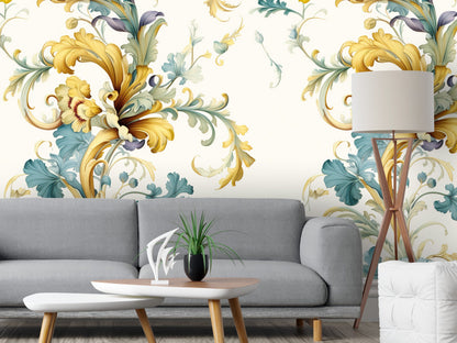 Floral Colorful Design Removable Wallpaper - Peel & Stick, Reusable, Self Adhesive, 26" Panels, Easy Install, Seamless