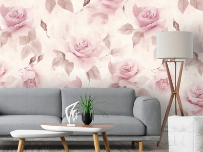 Removable Wallpaper, Beautiful Pink Floral Flower - Peel & Stick, Reusable, Self Adhesive, 26" Panels, Easy Install, Seamless