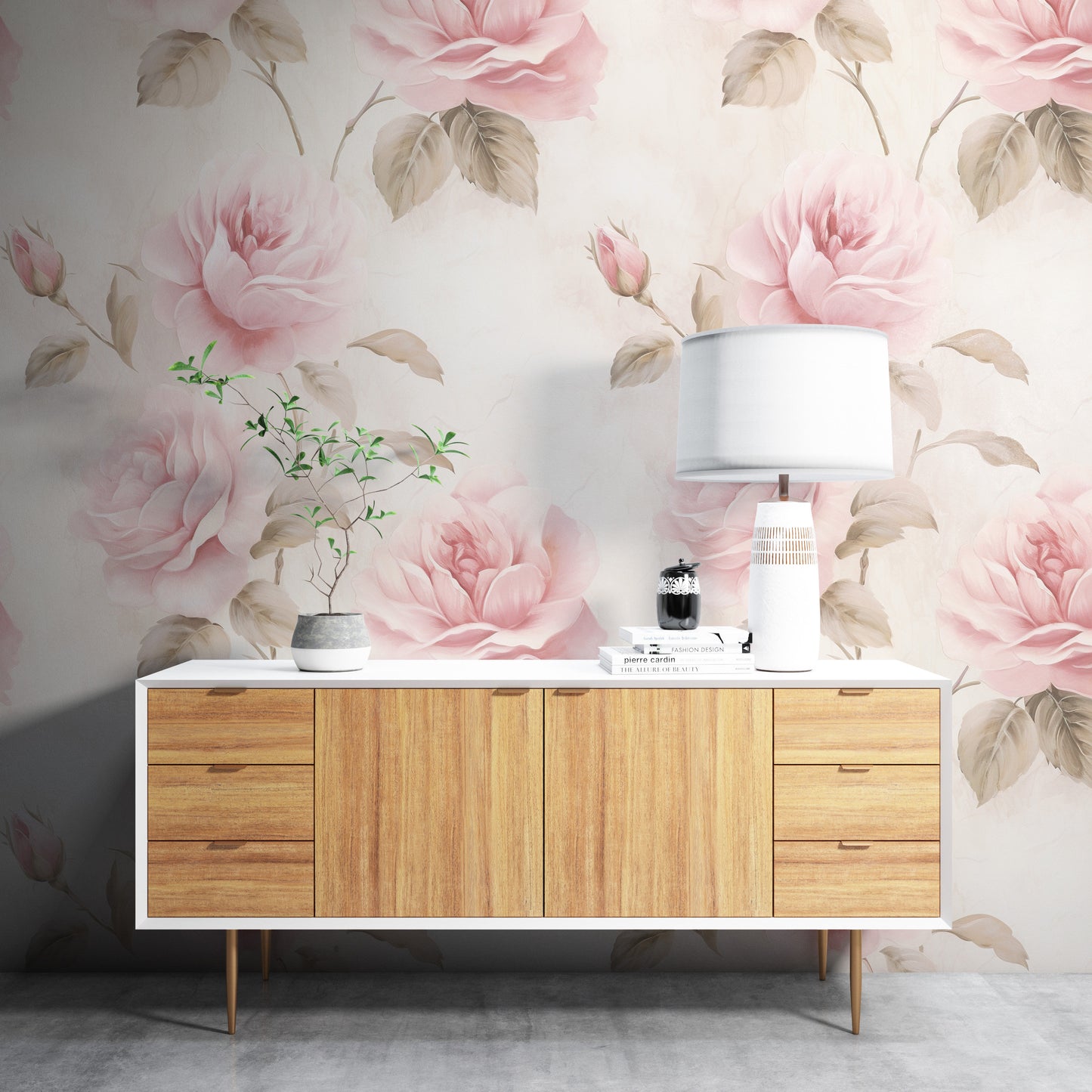 Removable Wallpaper, Pink Floral Beautiful Flower Design - Peel & Stick, Reusable, Self Adhesive, 26" Panels, Easy Install, Seamless