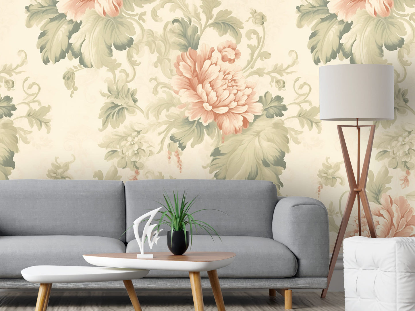 Removable Wallpaper, Beautiful Flower Design Pink Floral - Peel & Stick, Reusable, Self Adhesive, 26" Panels, Easy Install, Seamless