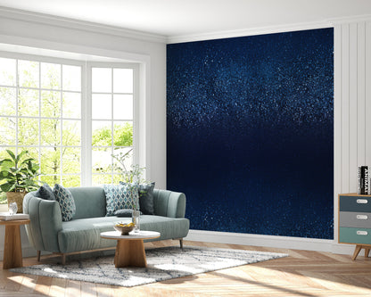 Removable Wallpaper, Blue Glitters Design - Peel & Stick, Reusable, Self Adhesive, 26" Panels, Easy Install, Seamless