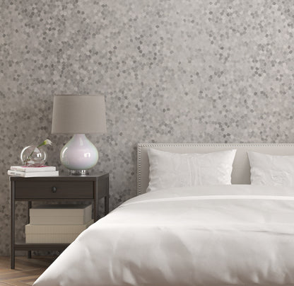 Removable Wallpaper, White Glitters Design - Peel & Stick, Reusable, Self Adhesive, 26" Panels, Easy Install, Seamless