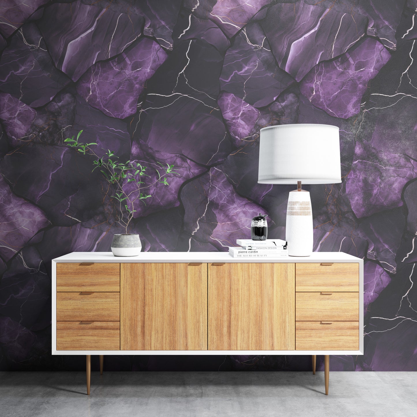 Removable Wallpaper, Black and Dark Purple Marble - Peel & Stick, Reusable, Home Decor  Self Adhesive, 26" Panels, Easy Install, Seamless