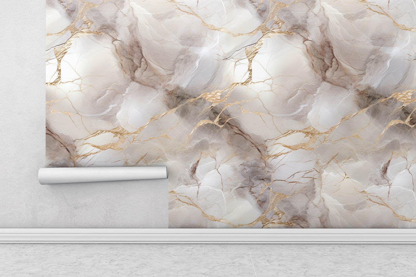 Removable Wallpaper, Beautiful Shiny White Marble Design - Peel & Stick, Reusable, Self Adhesive, 26" Panels, Easy Install, Seamless