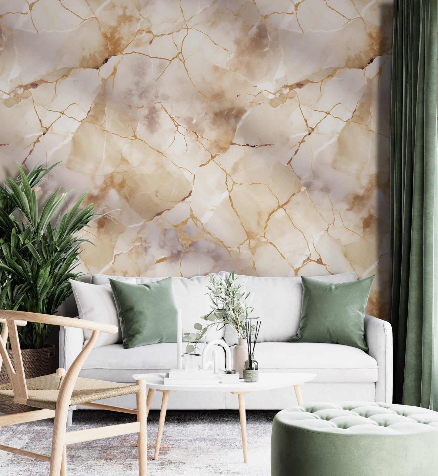 Removable Wallpaper, Beautiful Marble Design Orange Marble - Peel & Stick, Reusable, Self Adhesive, 26" Panels, Easy Install, Seamless