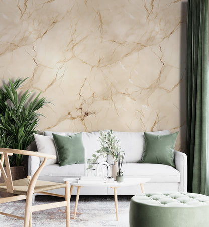 Removable Wallpaper, Marble Design Beautiful Cream Marble - Peel & Stick, Reusable, Self Adhesive, 26" Panels, Easy Install, Seamless