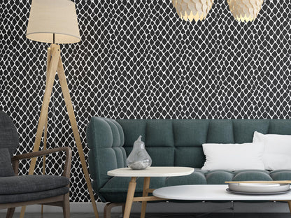 Removable Wallpaper, Black and White Animal Skin Pattern - Peel & Stick, Reusable, Self Adhesive, 26 Inch Fixed Panels EZ Install Seamless