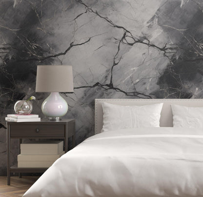 Removable Wallpaper, Black and White Marble - Peel & Stick, Reusable, Self Adhesive, 26 Inch Fixed Panels, Easy Install, Seamless