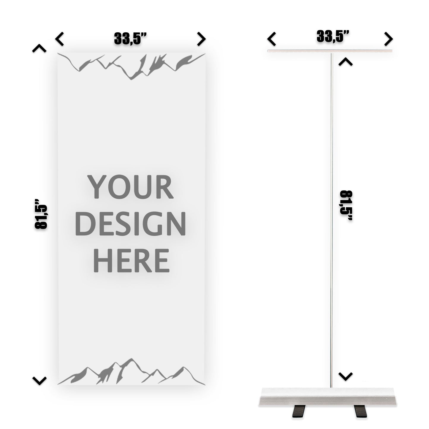 Retractable Banner Stand - P.O.P. Roll Up Banner Display - 81.5" X 33.5" - Banner Sign - Send Message For Custom Order