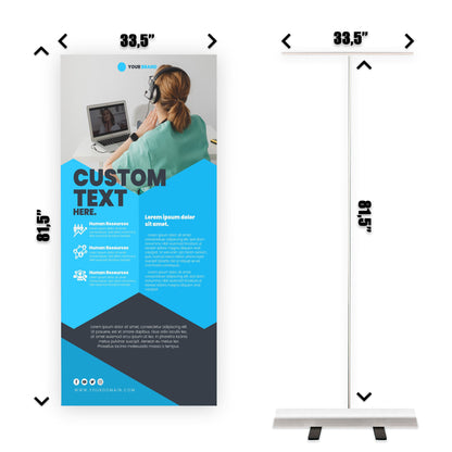 Retractable Banner Stand - P.O.P. Roll Up Banner Display - 81.5" X 33.5" - Banner Sign - Send Message For Custom Order