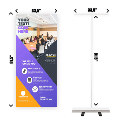 Retractable Banner Stand - P.O.P. Roll Up Banner Display - 81.5" X 33.5" - Banner Sign - Send Message For Custom Order