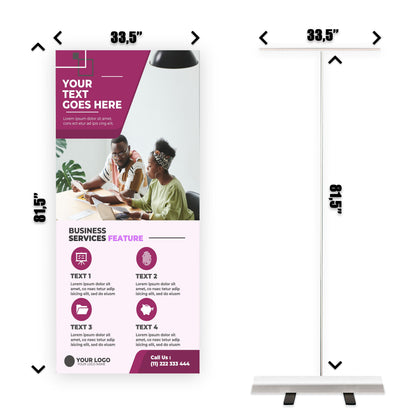 Retractable Banner Stand - P.O.P. Roll Up Banner Display - 81.5" X 33.5" - Banner Sign - Send Message For Custom Order