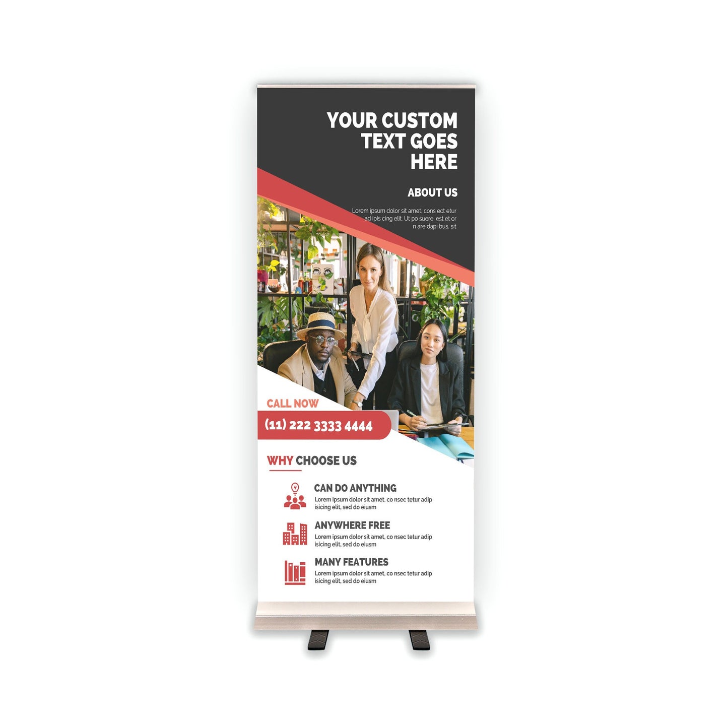 Retractable Banner Stand - P.O.P. Roll Up Banner Display - 81.5" X 33.5" - Banner Sign - Send Message For Custom Order