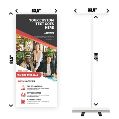 Retractable Banner Stand - P.O.P. Roll Up Banner Display - 81.5" X 33.5" - Banner Sign - Send Message For Custom Order