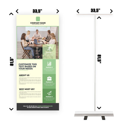 Retractable Banner Stand - P.O.P. Roll Up Banner Display - 81.5" X 33.5" - Banner Sign - Send Message For Custom Order