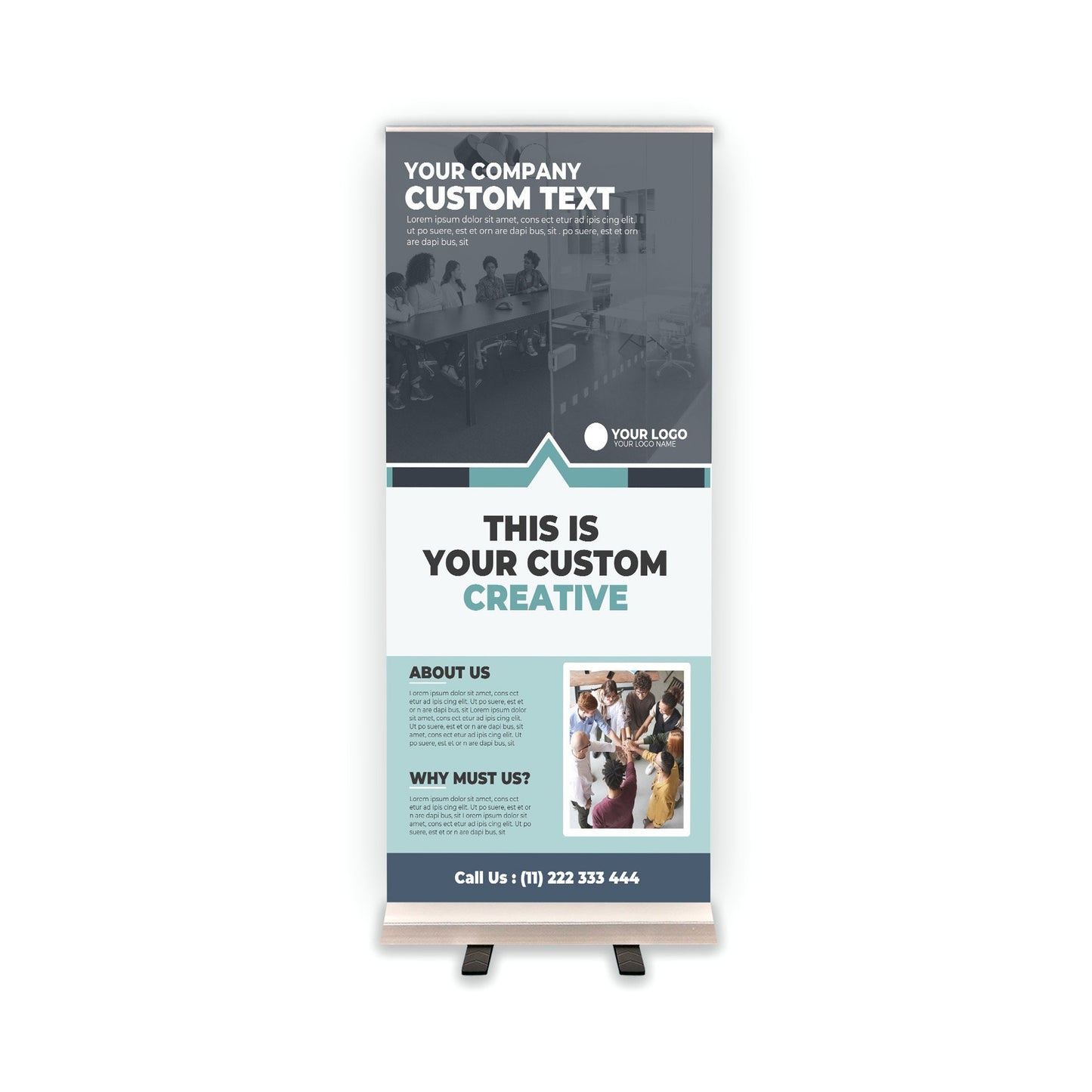 Retractable Banner Stand - P.O.P. Roll Up Banner Display - 81.5" X 33.5" - Banner Sign - Send Message For Custom Order