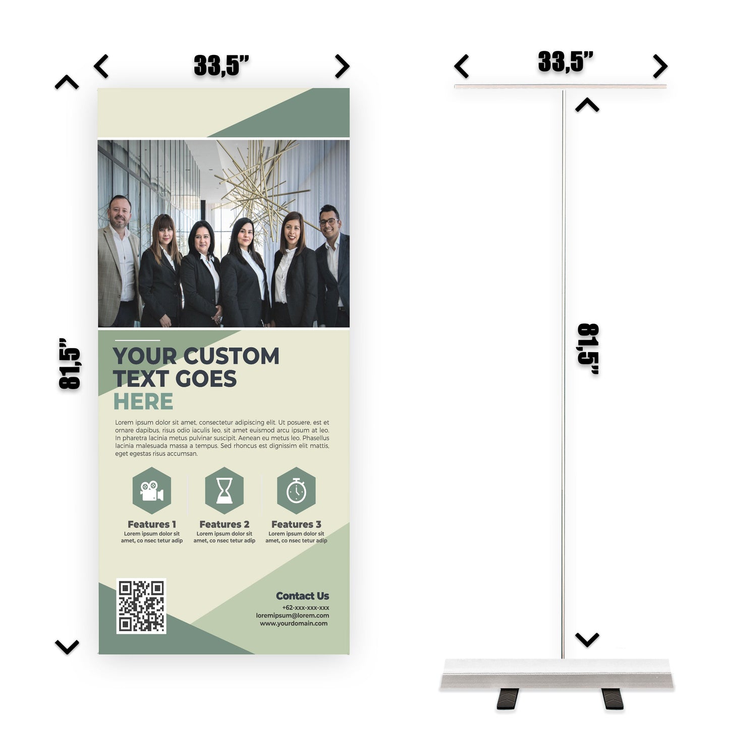 Retractable Banner Stand - P.O.P. Roll Up Banner Display - 81.5" X 33.5" - Banner Sign - Send Message For Custom Order