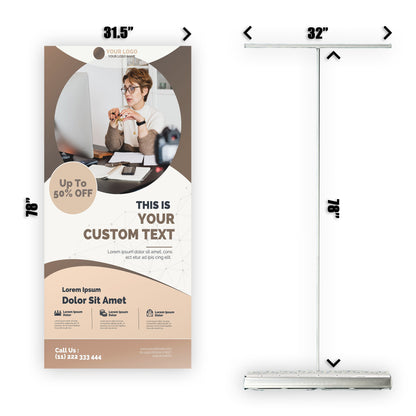 Retractable Banner Stand - P.O.P. Roll Up Banner Display - 78" X 31.5" - Banner Sign - Send Message To Customize