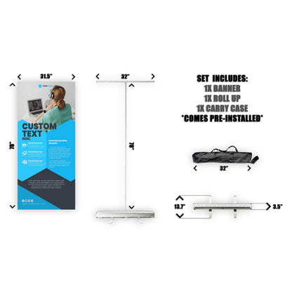 Retractable Banner Stand - P.O.P. Roll Up Banner Display - 78" X 31.5" - Banner Sign - Send Message To Customize