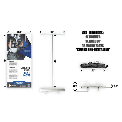 Retractable Banner Stand - P.O.P. Roll Up Banner Display - 78" X 31.5" - Banner Sign - Send Message To Customize