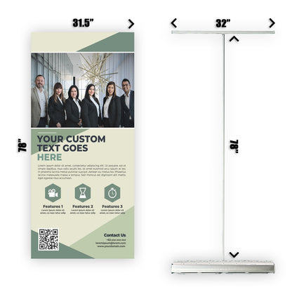 Retractable Banner Stand - P.O.P. Roll Up Banner Display - 78" X 31.5" - Banner Sign - Send Message To Customize