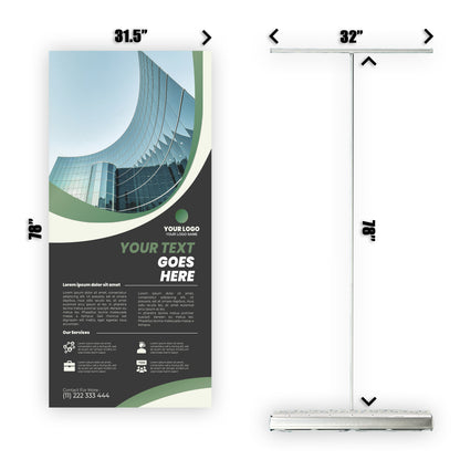 Retractable Banner Stand - P.O.P. Roll Up Banner Display - 78" X 31.5" - Banner Sign - Send Message To Customize