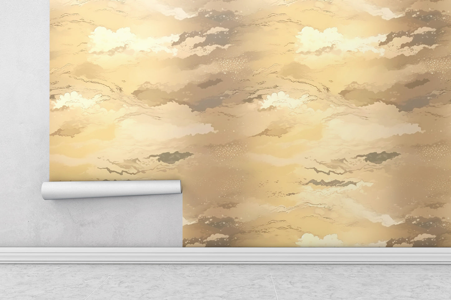 Removable Wallpaper, Minimalist Gold Background - Peel & Stick, Reusable, Self Adhesive, 26" Panels, Easy Install, Seamless