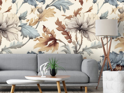 Removable Wallpaper, Colorful Beautiful Floral - Peel & Stick, Reusable, Self Adhesive, 26" Panels, Easy Install, Seamless