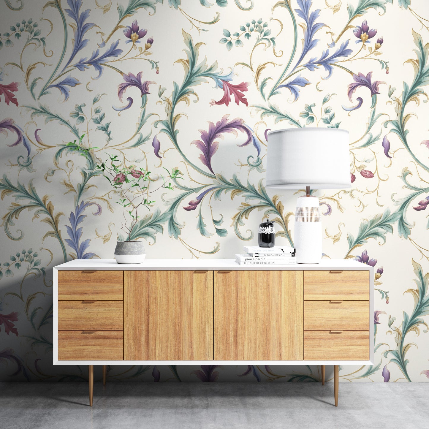 Removable Wallpaper, Floral Beautiful Colorful - Peel & Stick, Reusable, Self Adhesive, 26" Panels, Easy Install, Seamless