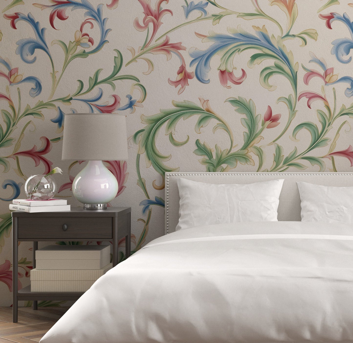 Floral Flower Colorful, Removable Wallpaper - Peel & Stick, Reusable, Self Adhesive, 26" Panels, Easy Install, Seamless