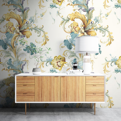 Floral Colorful Design Removable Wallpaper - Peel & Stick, Reusable, Self Adhesive, 26" Panels, Easy Install, Seamless