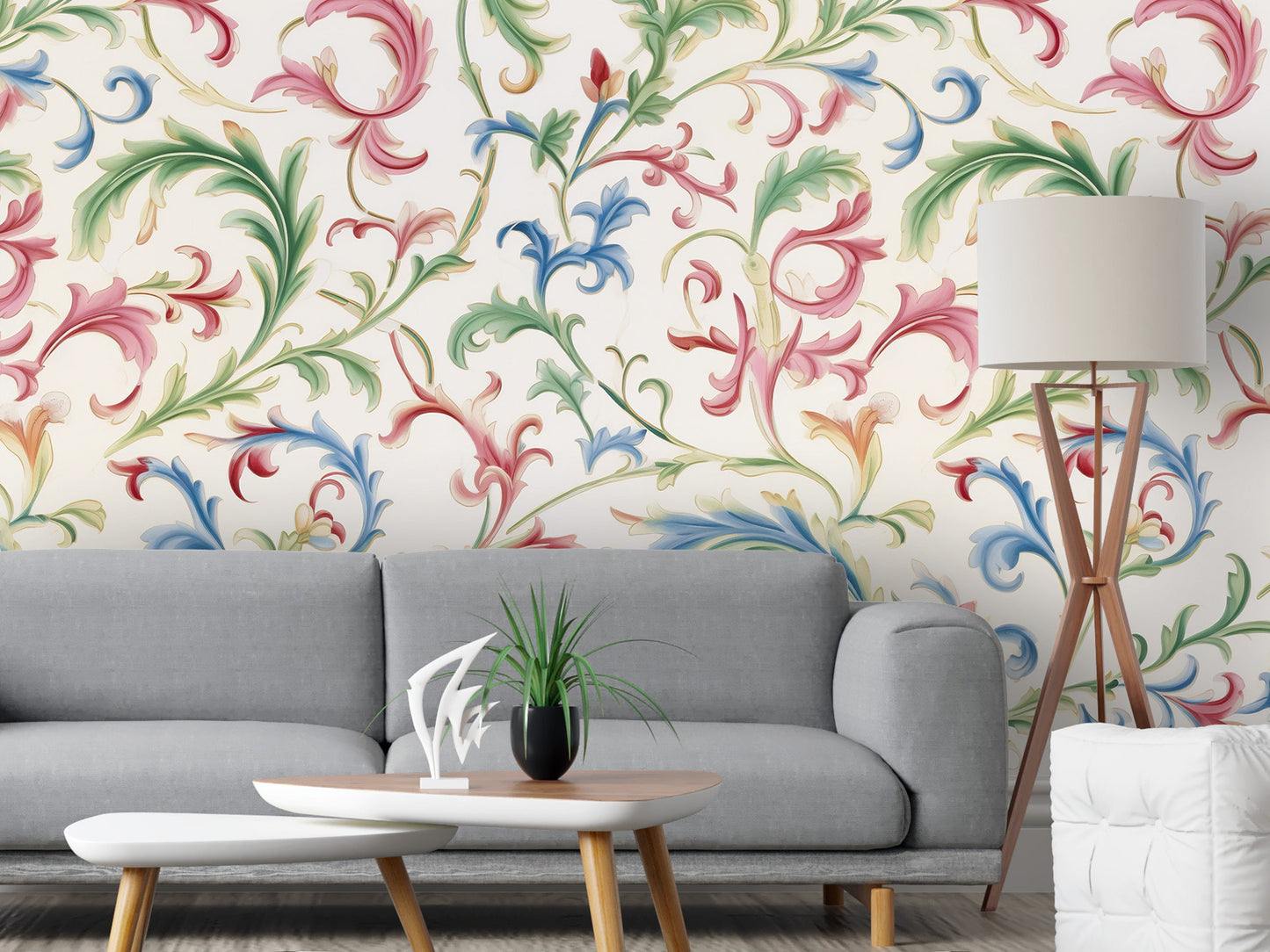 Floral Flower Colorful, Removable Wallpaper - Peel & Stick, Reusable, Self Adhesive, 26" Panels, Easy Install, Seamless