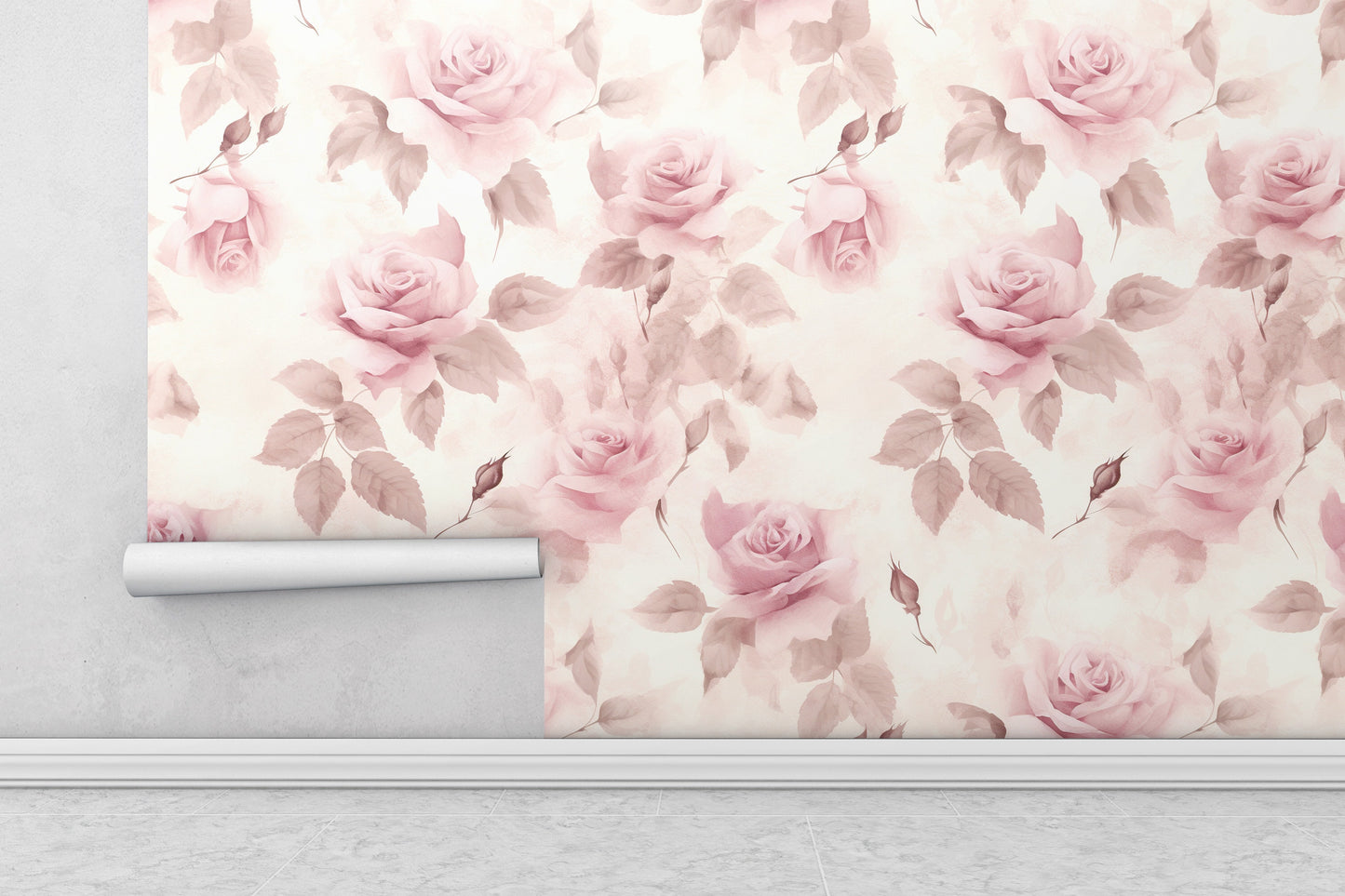 Removable Wallpaper, Beautiful Pink Floral Flower - Peel & Stick, Reusable, Self Adhesive, 26" Panels, Easy Install, Seamless