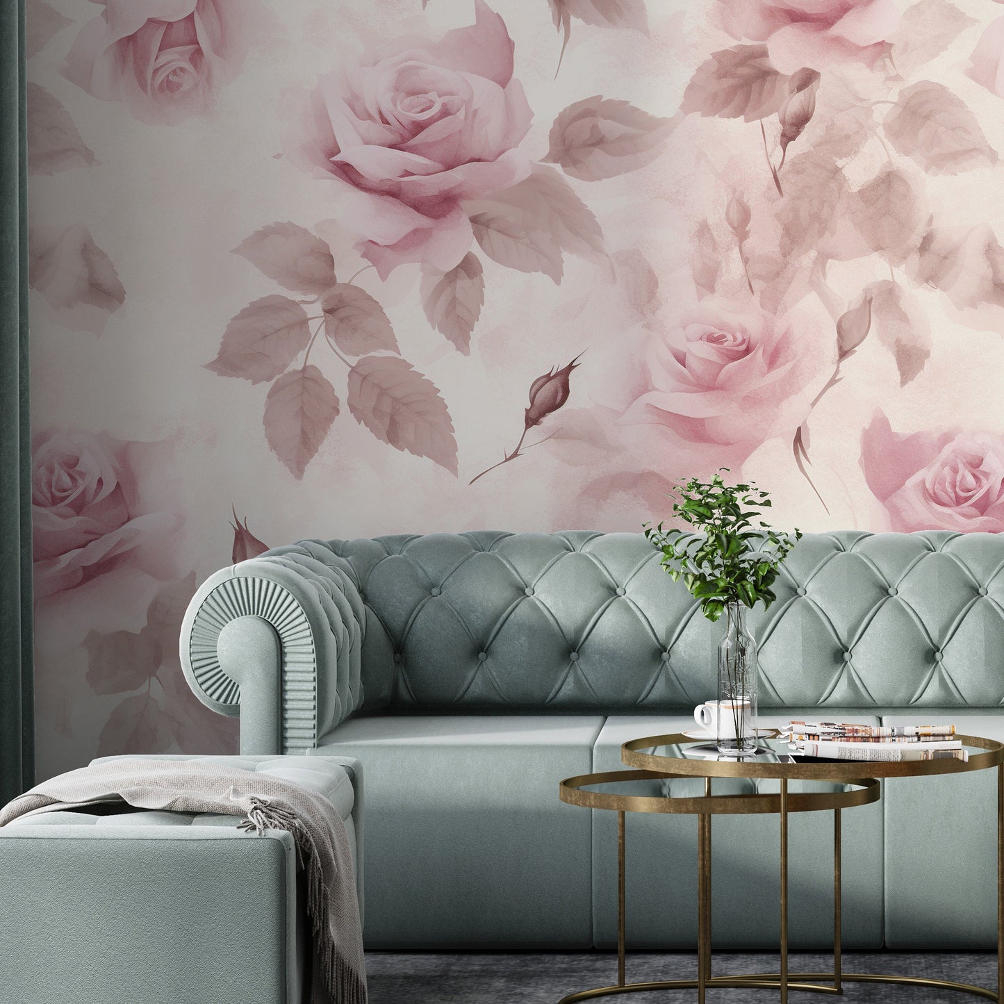 Removable Wallpaper, Beautiful Pink Floral Flower - Peel & Stick, Reusable, Self Adhesive, 26" Panels, Easy Install, Seamless