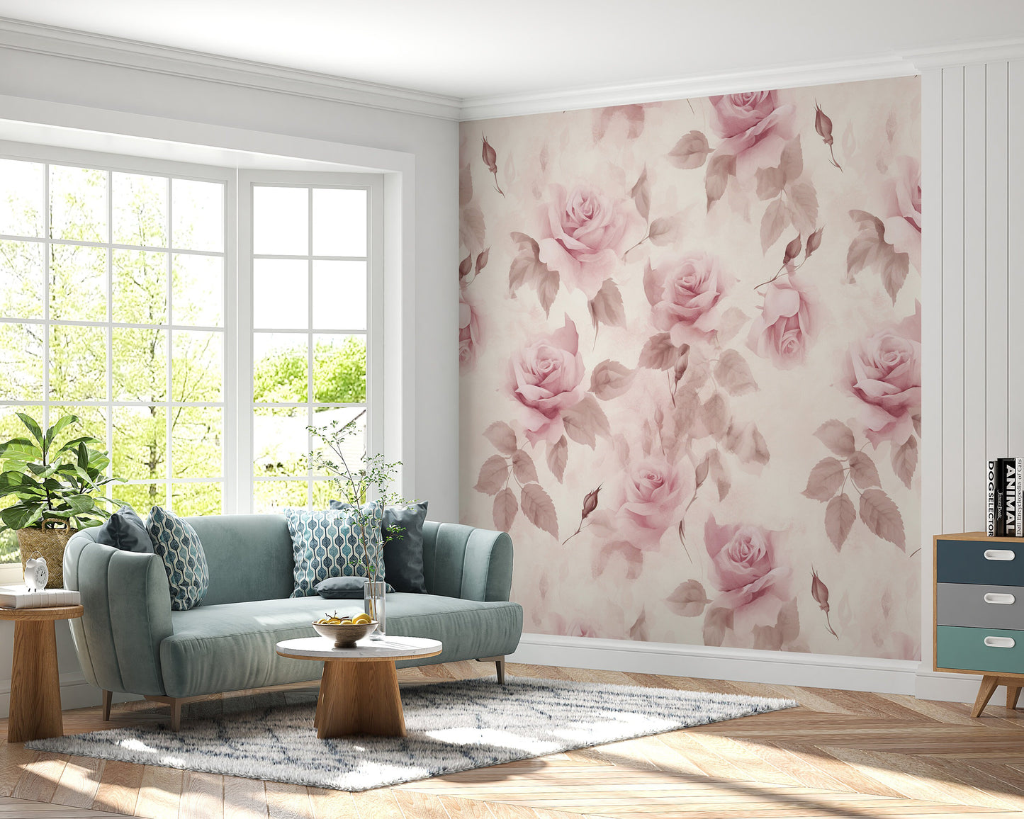 Removable Wallpaper, Beautiful Pink Floral Flower - Peel & Stick, Reusable, Self Adhesive, 26" Panels, Easy Install, Seamless