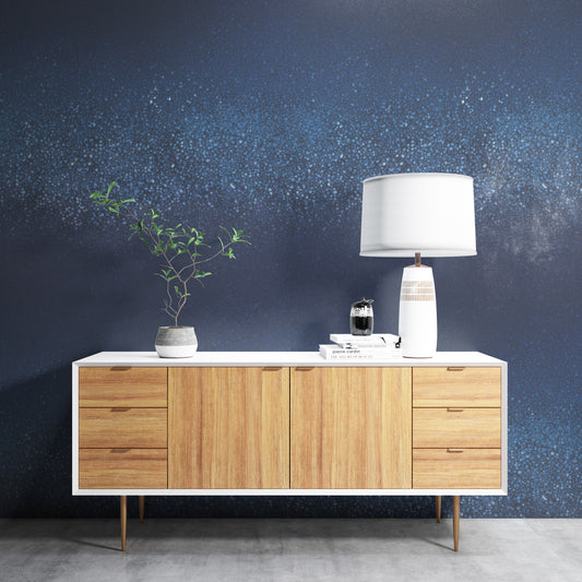 Removable Wallpaper, Blue Glitters Design - Peel & Stick, Reusable, Self Adhesive, 26" Panels, Easy Install, Seamless