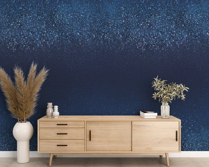 Removable Wallpaper, Blue Glitters Design - Peel & Stick, Reusable, Self Adhesive, 26" Panels, Easy Install, Seamless